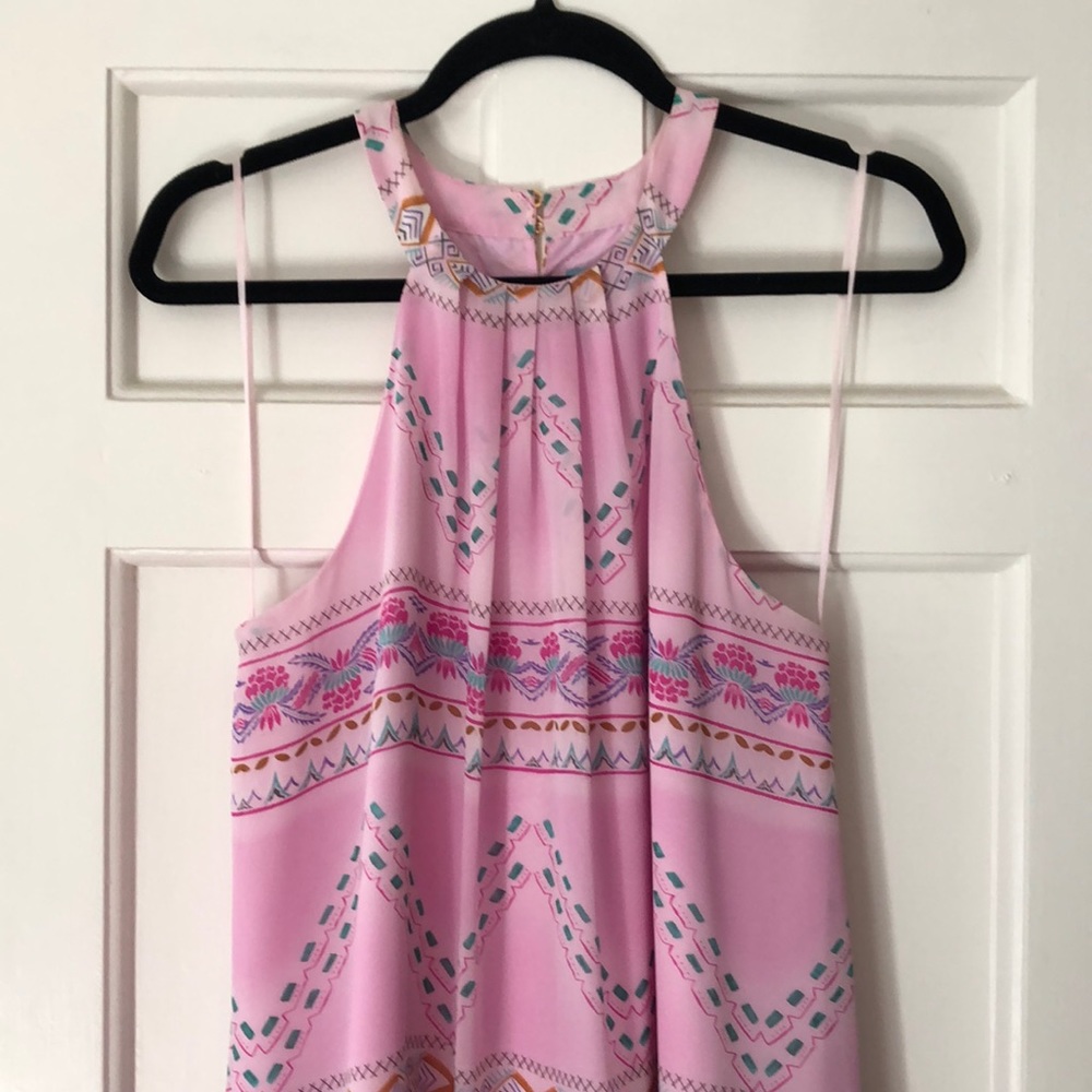 Cece pink pattern halter dress